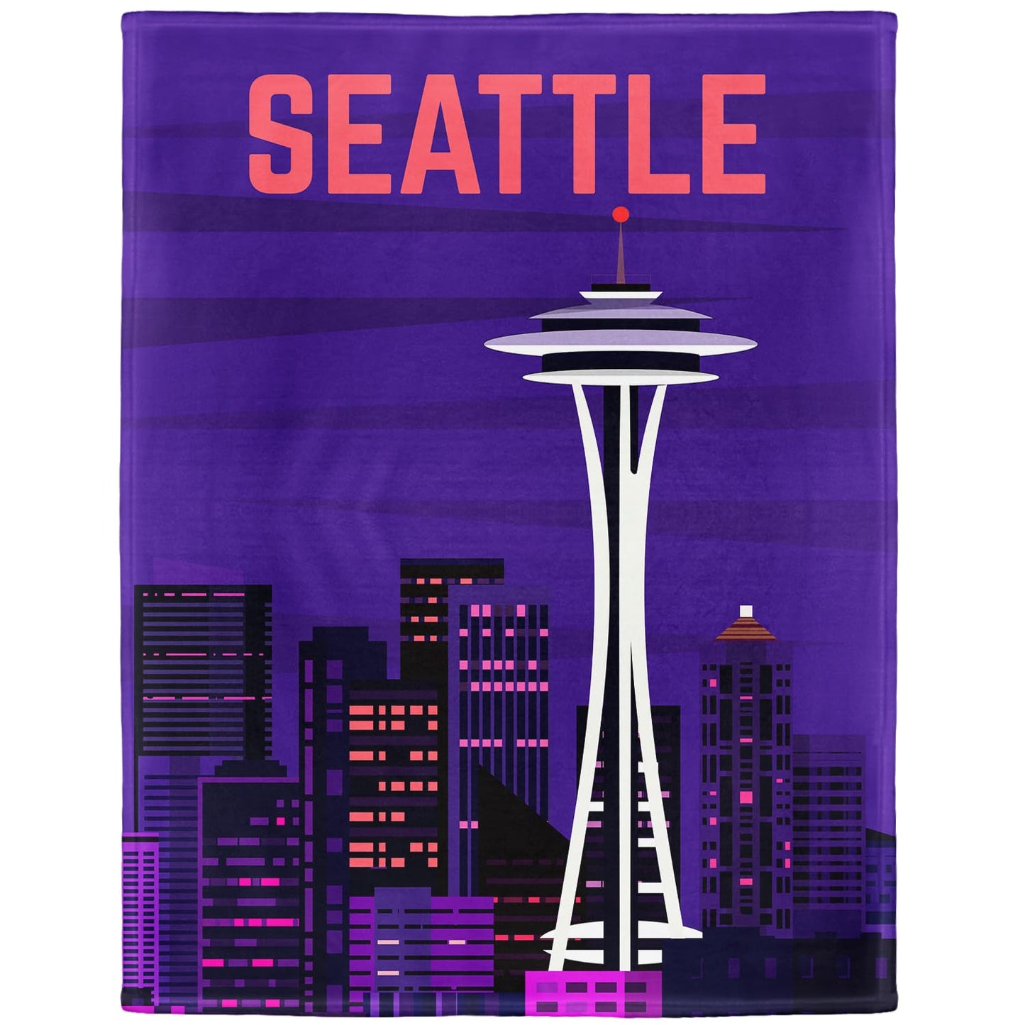 HommomH Seattle Space Needle Blanket, Soft Cozy Lightweight Fleece Throw Blankets for Couch Sofa Bed, 40 x 50 Inches