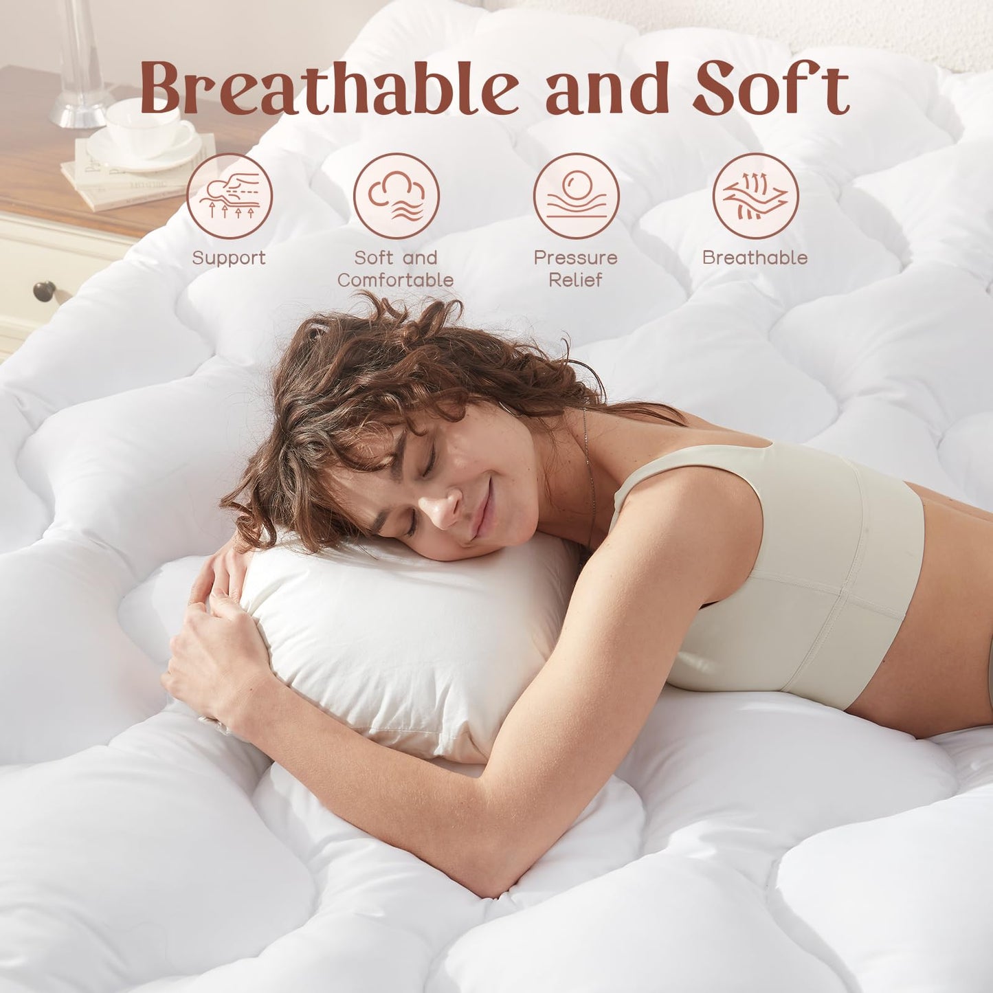 Decroom 4 Inch Mattress Topper Twin for Back Pain Relief, Breathable Memory Foam Mattress Pad, Soft & Supportive Pillow Topper, 75x39x4 Inch