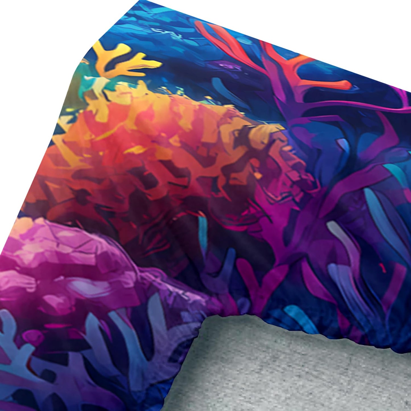 UEVBF Fantasy Jellyfish Fitted Sheet Twin Bedding Sets for Girls Kids Toddlers,Coral Starfish Ocean Theme Bedroom Decor,Blue Underwater World Bedding Sets,1 Fitted Sheet + 2 Pillowcases.