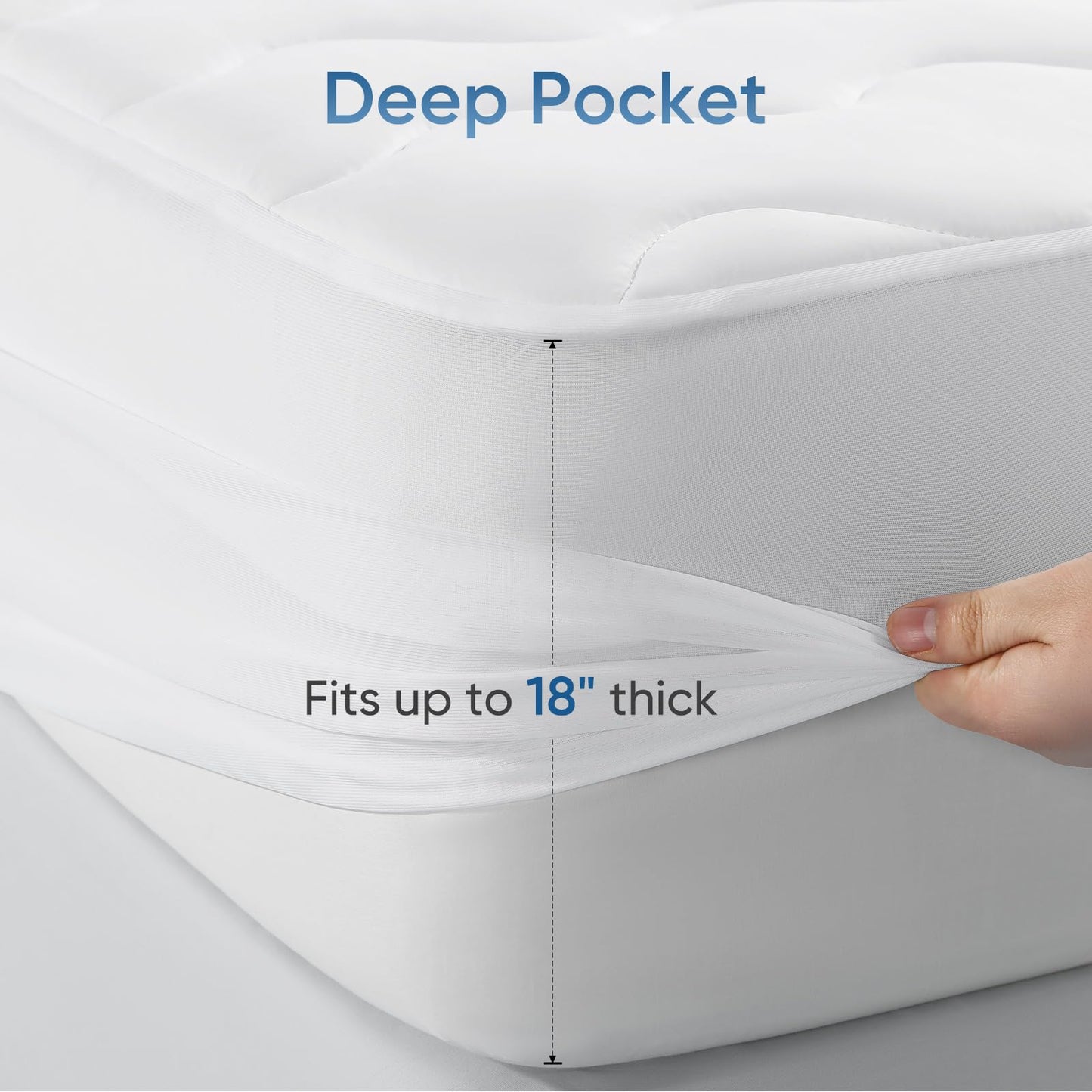 Elegear King Cooling Mattress Pad for Hot Sleepers, Waterproof & Cool-to-Touch Mattress Topper with Arc-Chill 3.0, TriSupport 3D Grid, Soft Fluffy Feel, Machine Washable, Deep Pocket Up to 18"