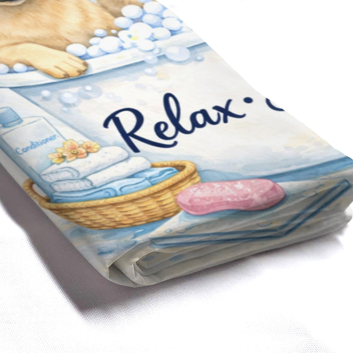 Wordatu Funny Labrador Retriever Bathtub Bath Curtain Cute Kids Pet Animal Bathroom Waterproof Shower Curtain 72x72 with 12 Hooks
