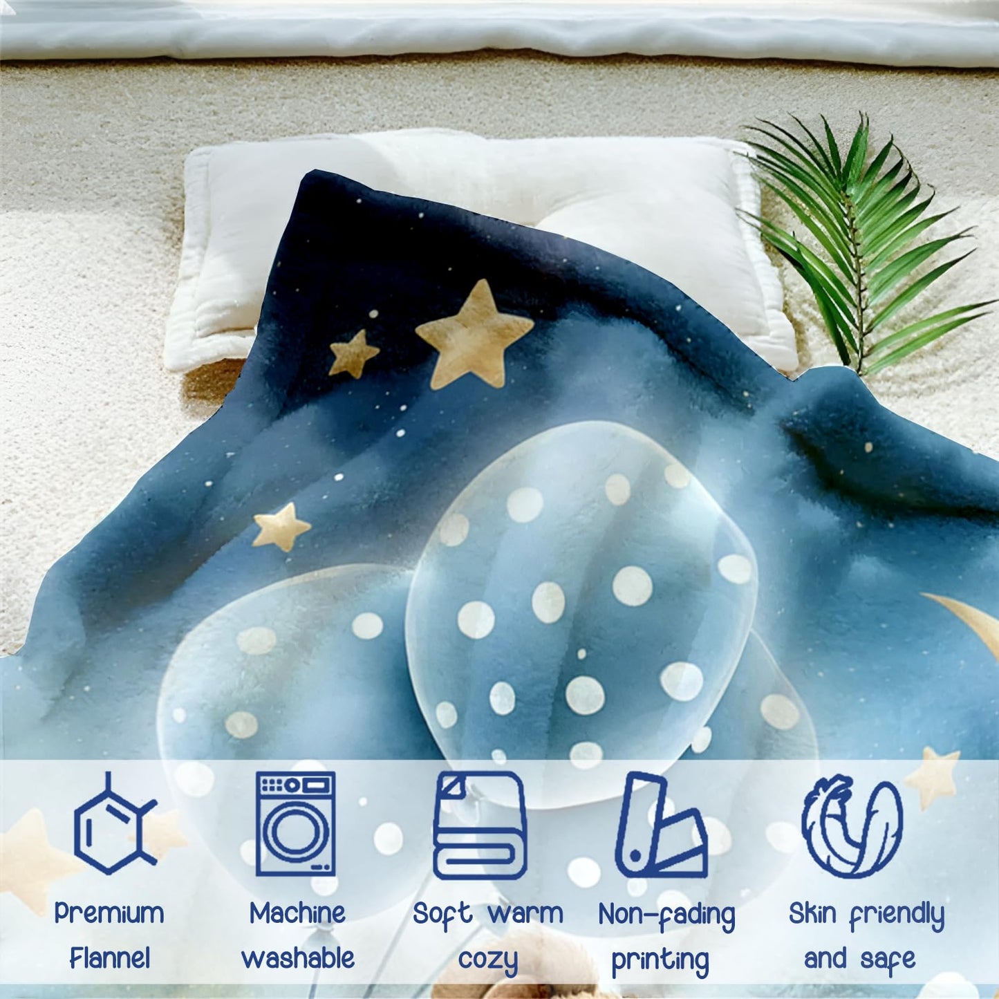 UJDUYSD Personalized Baby Blanket for Boys, Custom Baby Blanket with Name Super Soft Personalized Name Blankets for Kids, Custom Bear Blankets for Infant Toddler Gifts for Birthday