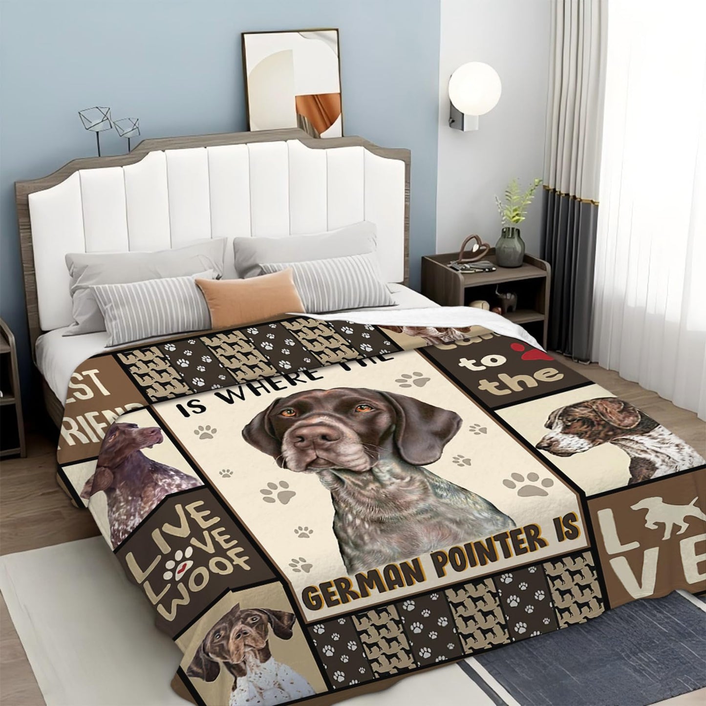 Tijuboni German Shorthaired Pointer Throw Blanket Dog Gifts for Girls Boys Women Men Kids Adults Soft Flannel Fleece Blanket for Couch Sofa Bed Home Decor 40"x50"