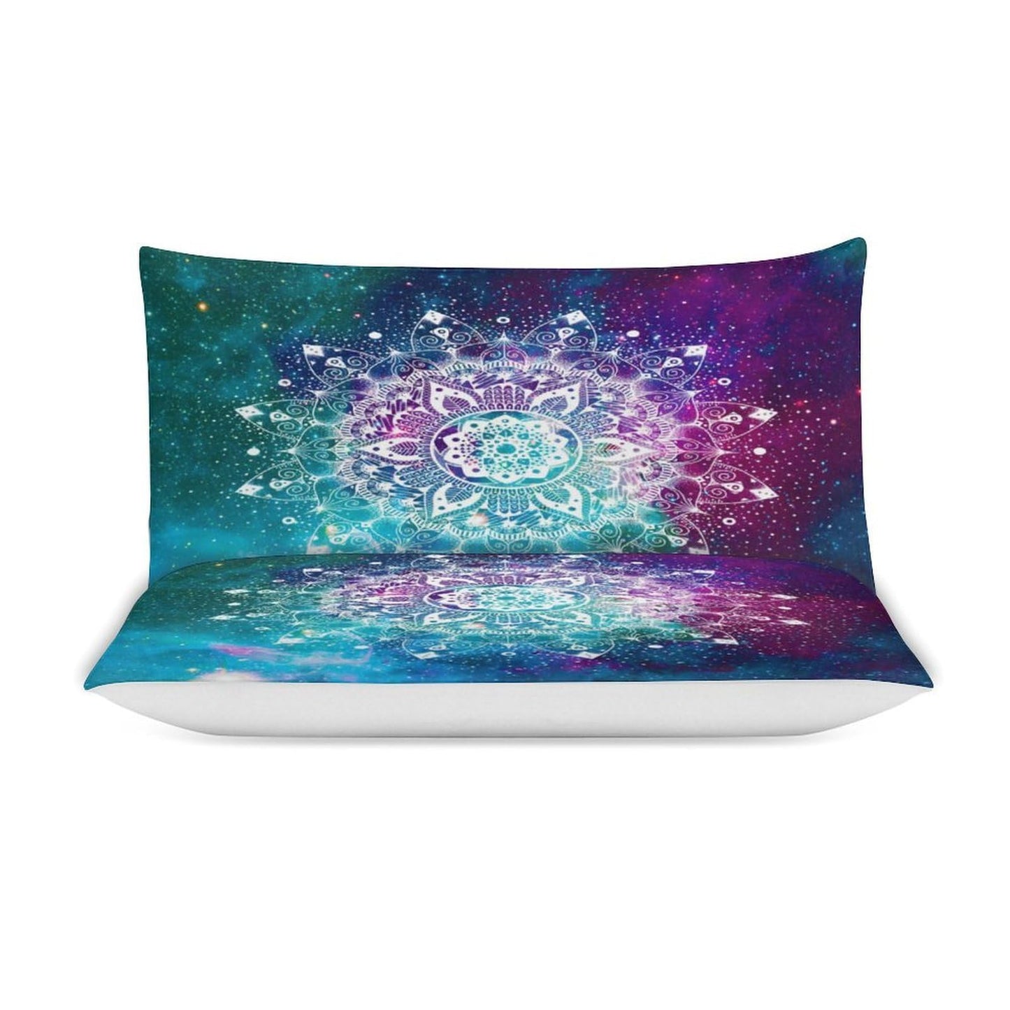 AAVEUP Hippie Comforter Set Boho Mandala Galaxy Space Indian Trippy Aesthetic Purple Blue Printed Bedding Set with 1 Comforter and 2 Pillowcases for Boys Girls Bedroom 79x90in (Without Liner)