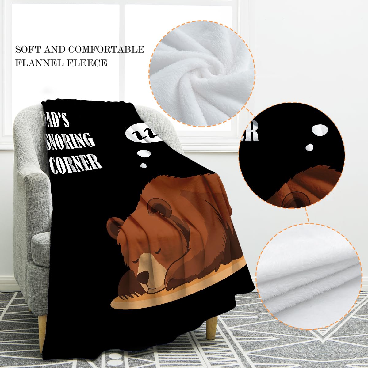 Jekeno Fathers Day Dad Gifts Blankets from Daughter, Best Dad Gift Ideas from Son, Funny Birthday Gift for Father, Blanket for Camping Bedding Sofa, 50"x60"