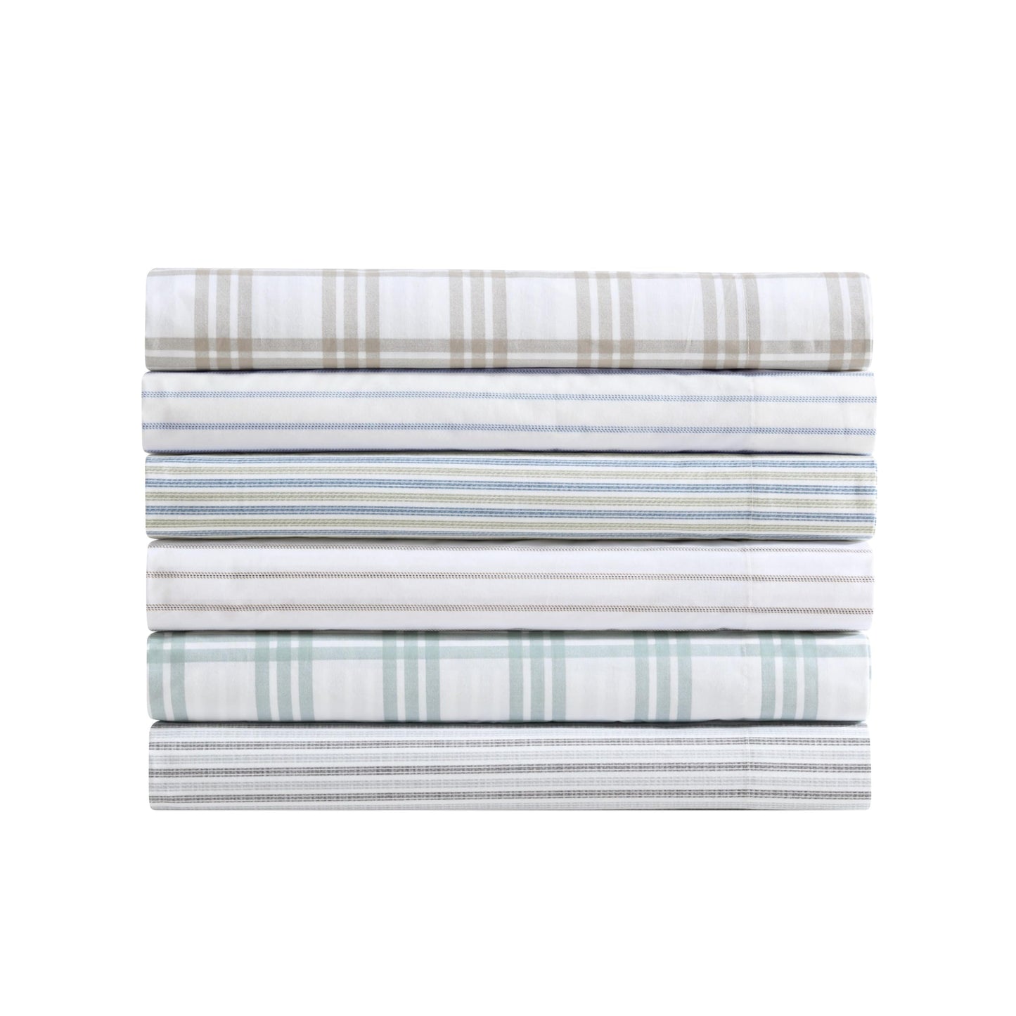 Eddie Bauer - Twin Sheet Set, Cotton Percale Bedding Set, Super Soft and Bedding Set, Oeko-Tex Certified (Basic Plaid Beige, Twin)