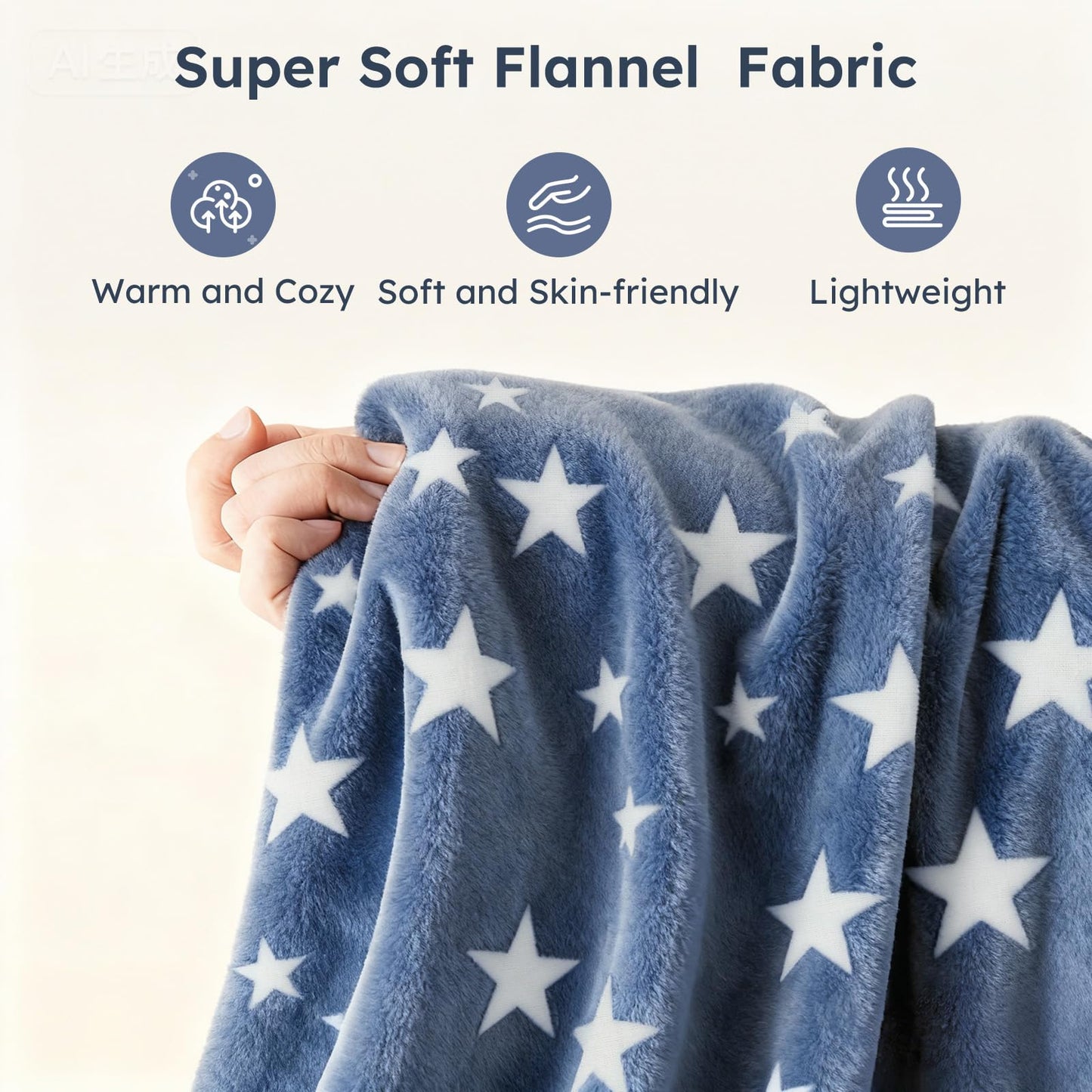 Yoofoss Glow in The Dark Blanket for Kids,Throw Blanket for Boys Girls Kids Age 1-12, Soft Fleece Blanket Bed Sofa Decor Glowing Stars Blankets for Toddler Christmas Toys Gifts 40"x50"