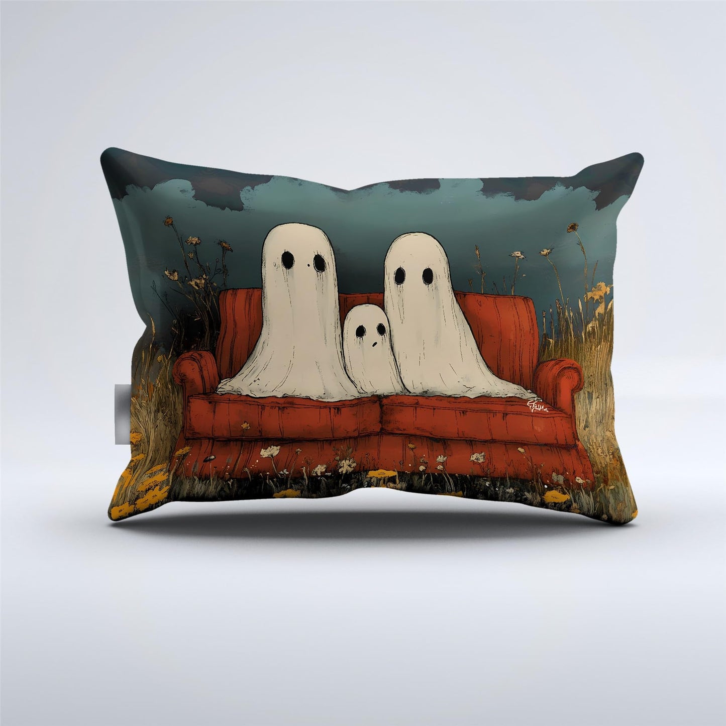 REALIN Fantasy Cute Ghost Bedding Halloween Inspired Spookling Duvet Cover Set Girl Boy Kids Bed Sets 3/4PCS Quilt Covers/Sheets/Pillow Shams,Twin/Full/Queen/King (C,Twin-172x218cm-3PCS)
