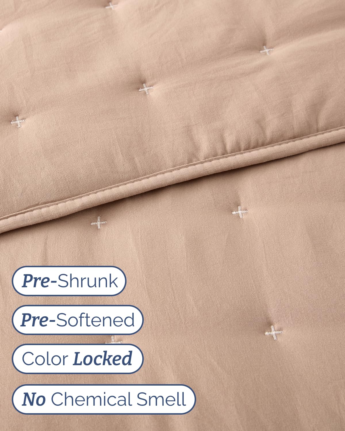 Quilts Queen Size - Bedspread for Queen Size - Lightweight Comforter Set - Quilt Bedding Set for All-Seasons - Soft, Breathable & Comfy - Summer Coverlet with 2 Pillow Shams - 90" x 96", Light Brown