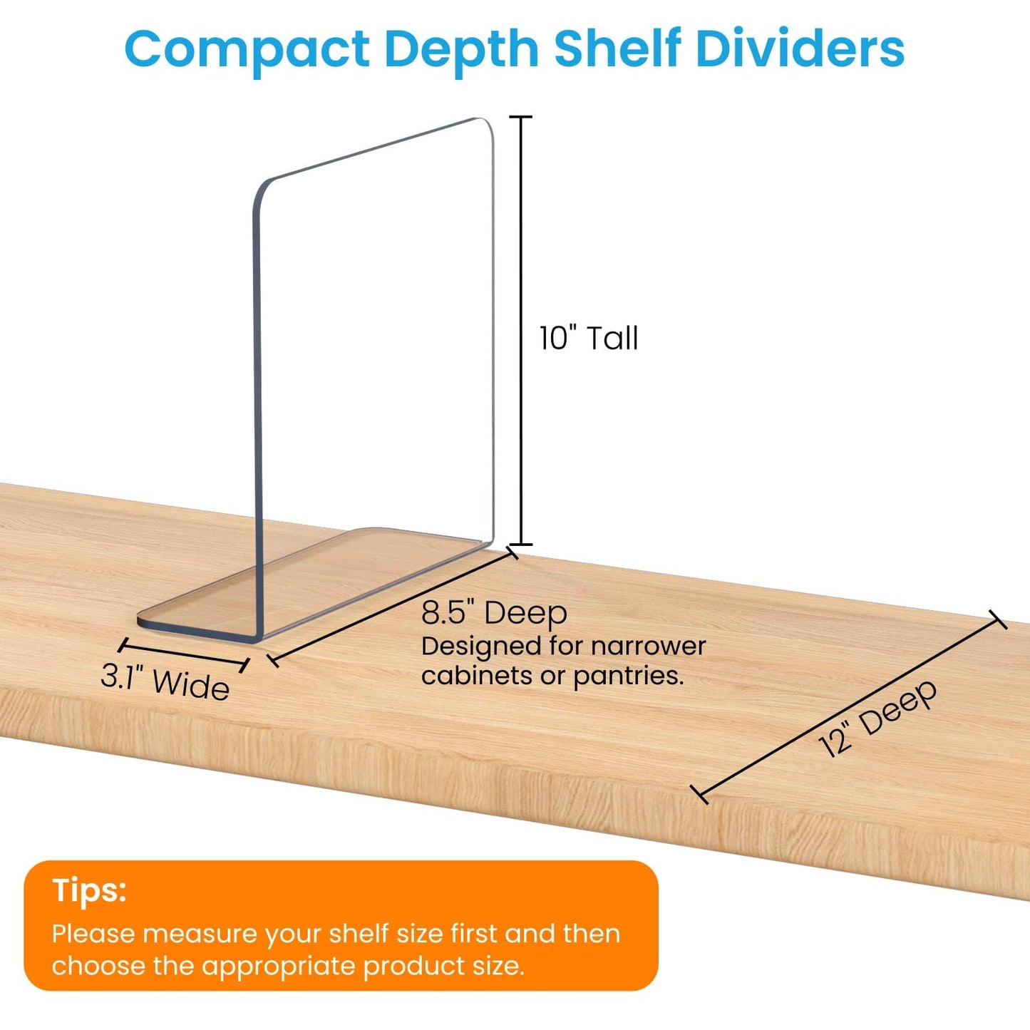 OKPOW Shelf Dividers for Closet Organization: 12 Pack Durable Clear Acrylic Divider Organizer for Shelves - Vertical Adjustable Shelving Separators for Clothing Purse