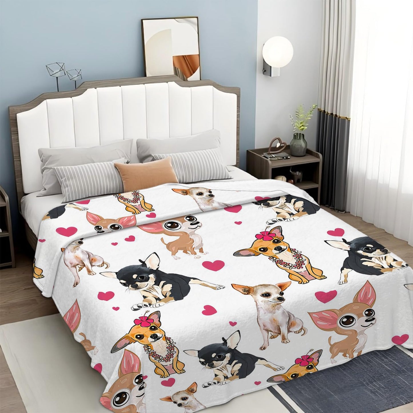 Tijuboni Chihuahua Throw Blanket Dog Gifts for Girls Boys Women Men Kids Adults Soft Flannel Fleece Blanket for Couch Sofa Bed Home Decor 40"x50"