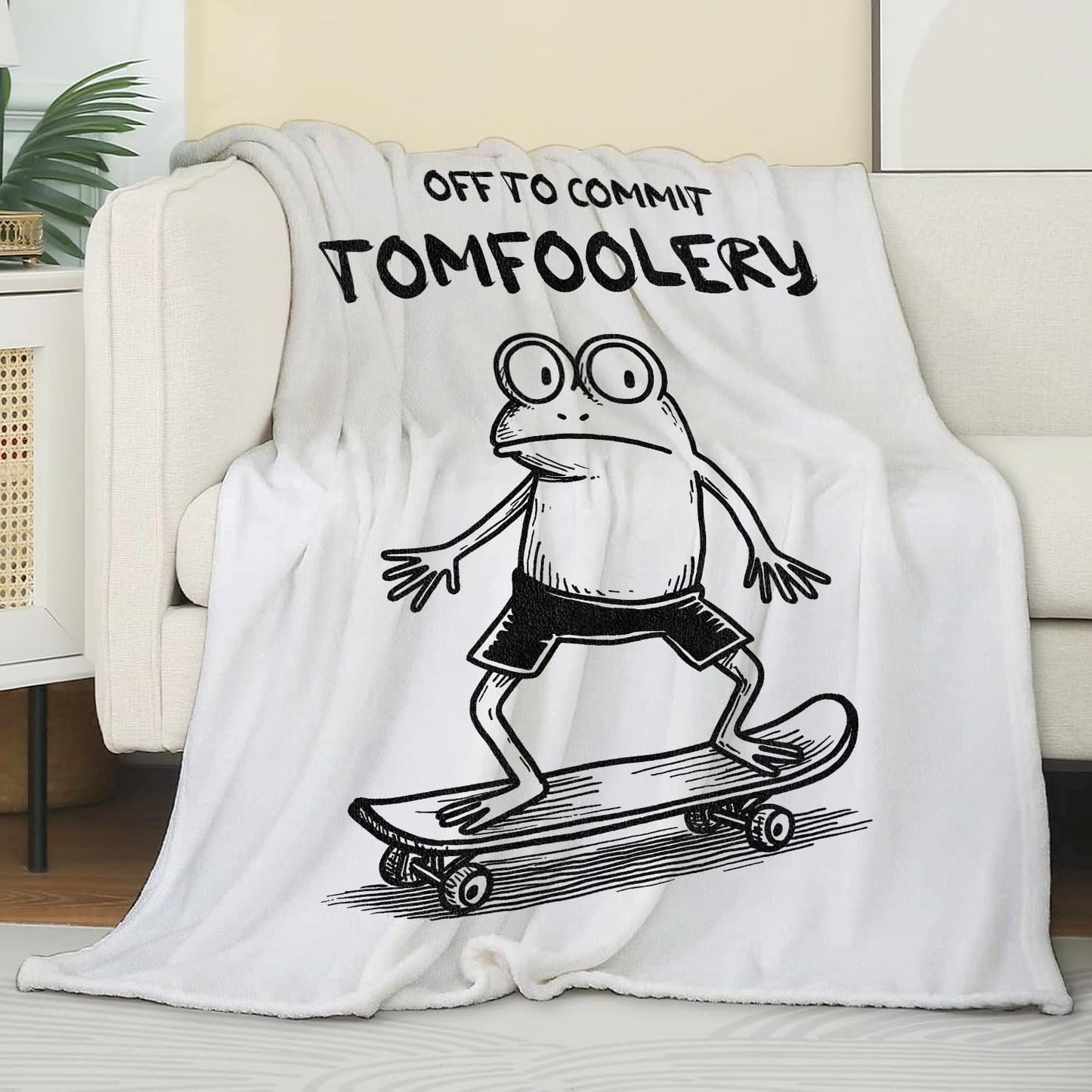 Zeleda Fun Frog Blanket 50x60 Inch Funny Cartoon Animal Throw Soft Cozy Flannel Blankets Practical Decorative Throws for Cabin Bedroom Sofa Travel Picnic Thoughtful Gifts for Men Women Kids