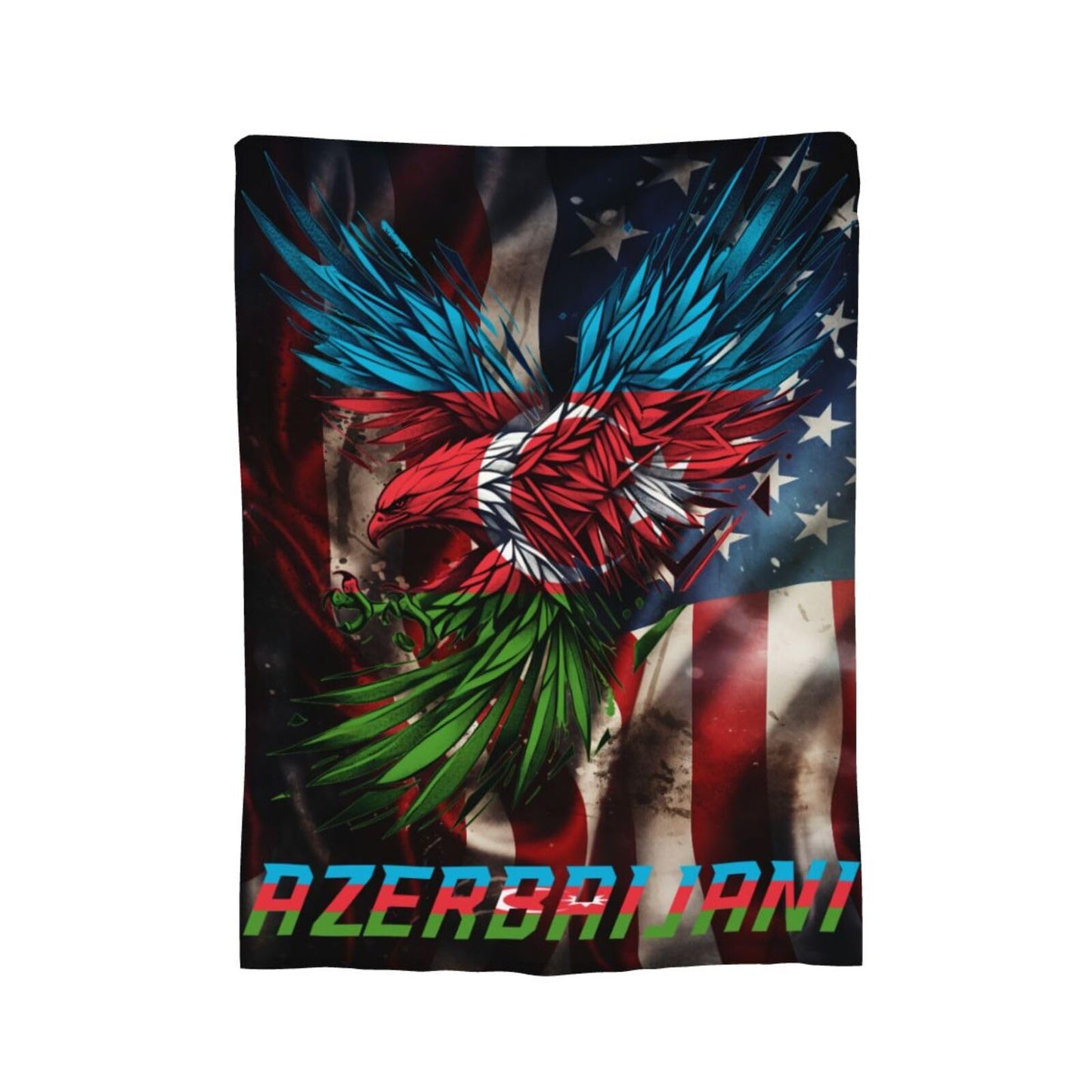 Azerbaijani Flag Throw Blanket Super Soft Anti-Pilling Flannel Lightweight Blanket Gifts for for Couch/Chair/Sofa/Bed/Dorm/Bedroom/Office/Home 80"X60"
