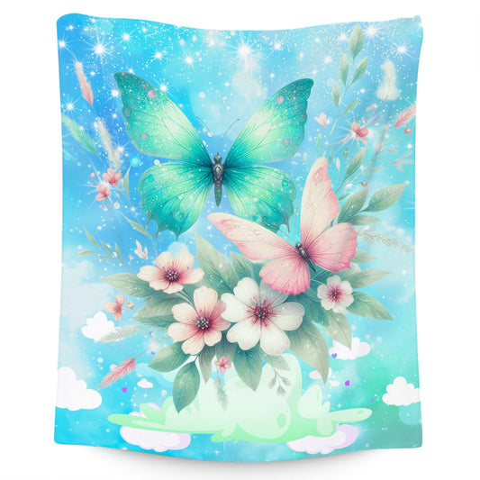 Butterfly Blanket for Girls, Butterfly Gifts for Women, Kids Flannel Blanket, Soft Warm Throw for Sofa Nap, 40"x50"