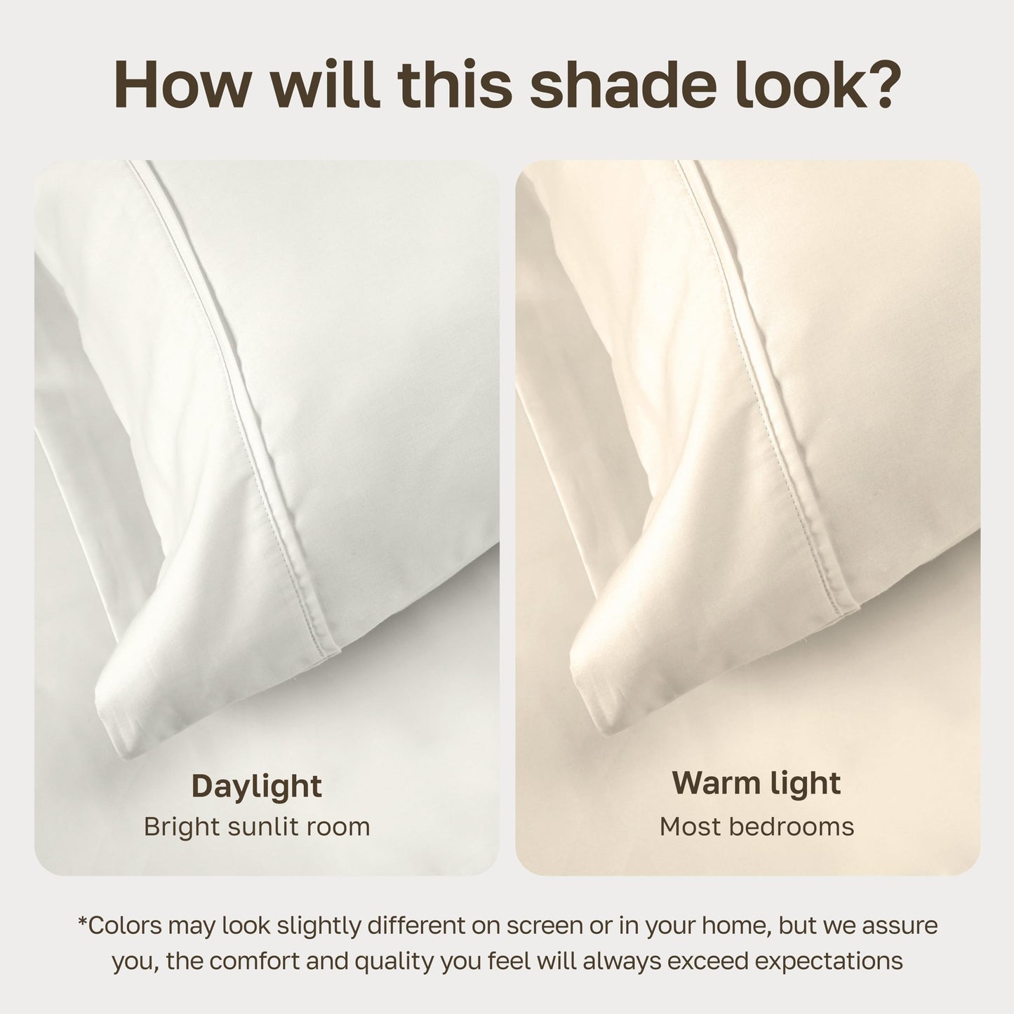 California Design Den Soft 100% Cotton Queen Sheet Set, 400 Thread Count Good Housekeeping Award Winner, Silky Sateen Weave with Deep Pockets, Long Staple Cotton Bed Sheet Set - Ivory (Pale Tone)