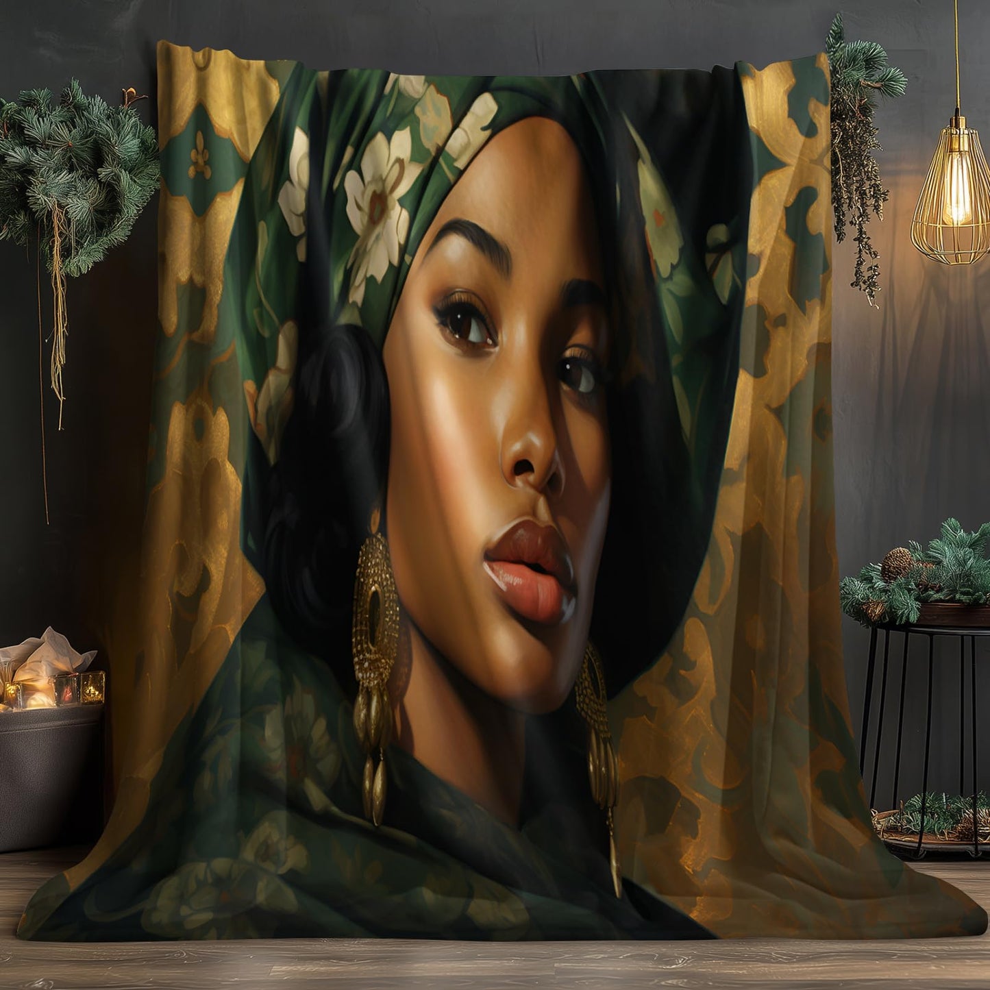 African Woman Throw Blanket African American Blankets for Couch Bed Sofa Black Woman Blankets and Throws - Super Soft Cozy Fuzzy Plush Flannel Blanket & Gifts