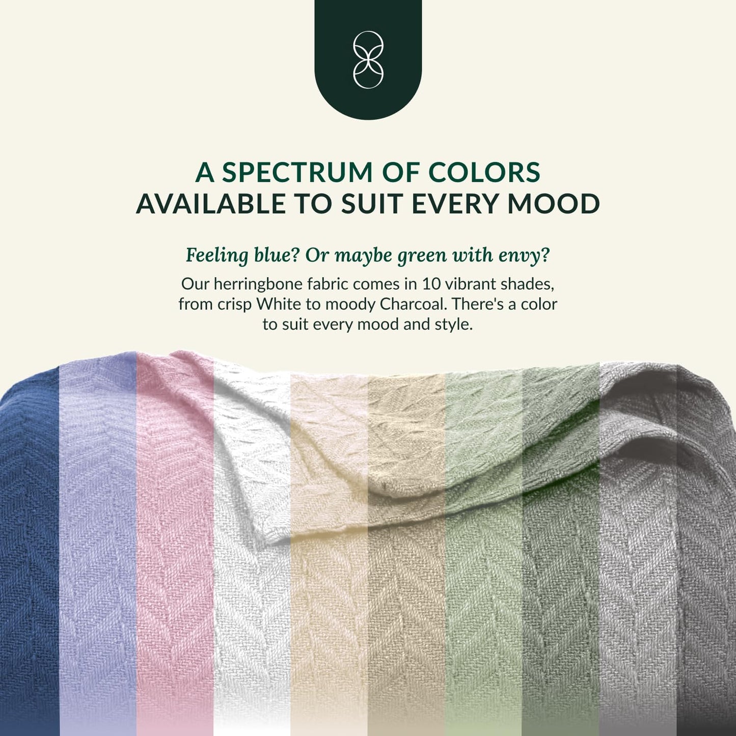 CLOUDSCAPE 100% Cotton King Size Blanket, Soft Herringbone Weave, 92"x108", Fits Upto Cal King, Breathable Lightweight Summer King Cotton Blanket for Adults, All Season Blankets - Seafoam