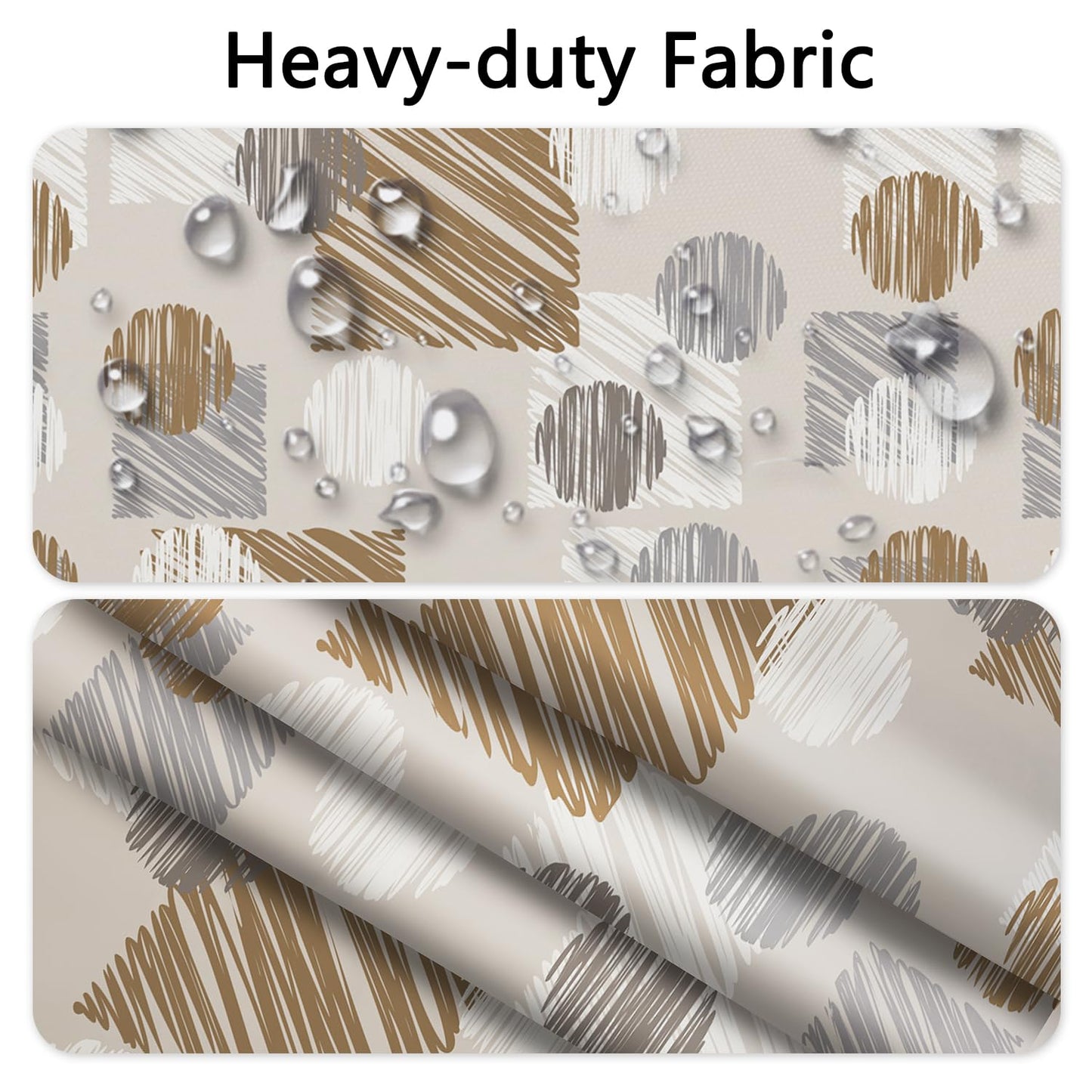 NAEMBCU No Hook Shower Curtain with Snap in Liner, 71x74 Inch