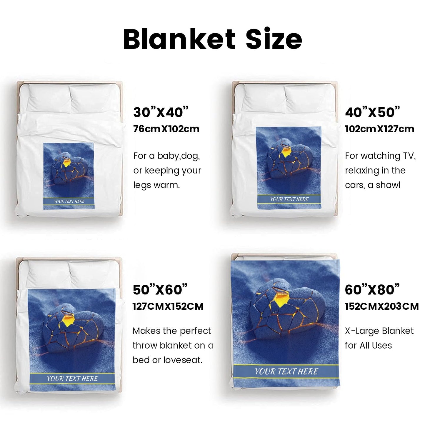 Heart Throw Blanket, Soft Cozy Valentine's Day Blanket for Couch Sofa Living Room Bedroom, 30" x 40"