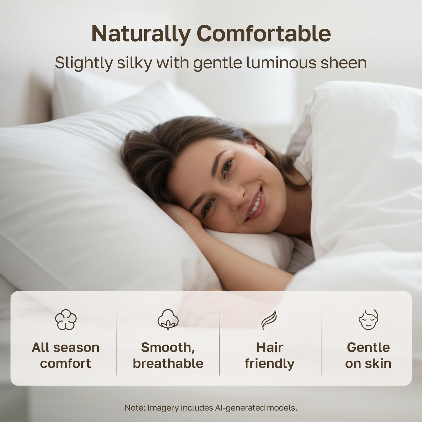 California Design Den 100% Cotton Pillowcases Standard Size Set of 2, Soft Sateen Weave Cotton Pillowcases (Standard/Queen, Blue Hydrangea)