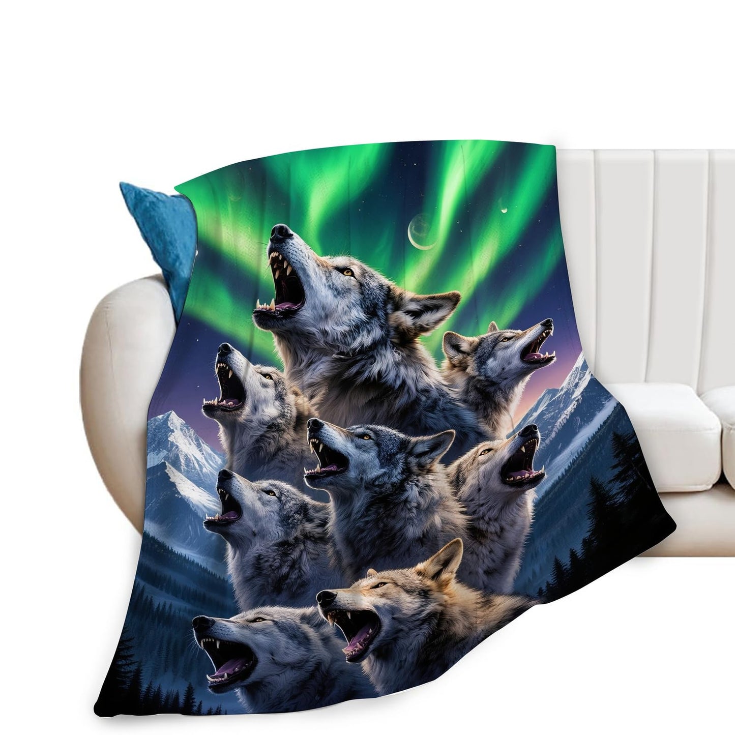 Wolf Blanket, Soft Plush Fleece Animal Throw Blanket - Cozy Warm Stuff Blankets Bedding Wolf Gifts for Women Girls Kids Adults 40"X50"