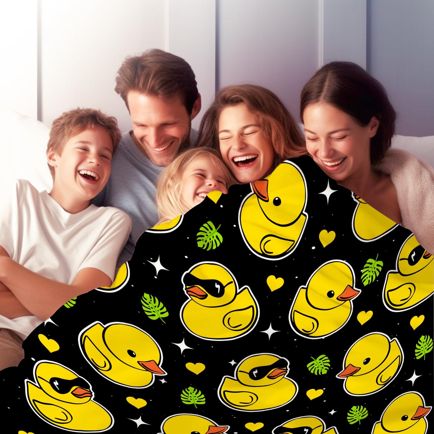 Cute Duck Blanket Gifts for Duck Lover Girls Women Kids Adults Toddlers Soft Flannel Ducks Stuff Throw Blanket for Bed Bedding Sofa Couch Bedroom 50"X40"
