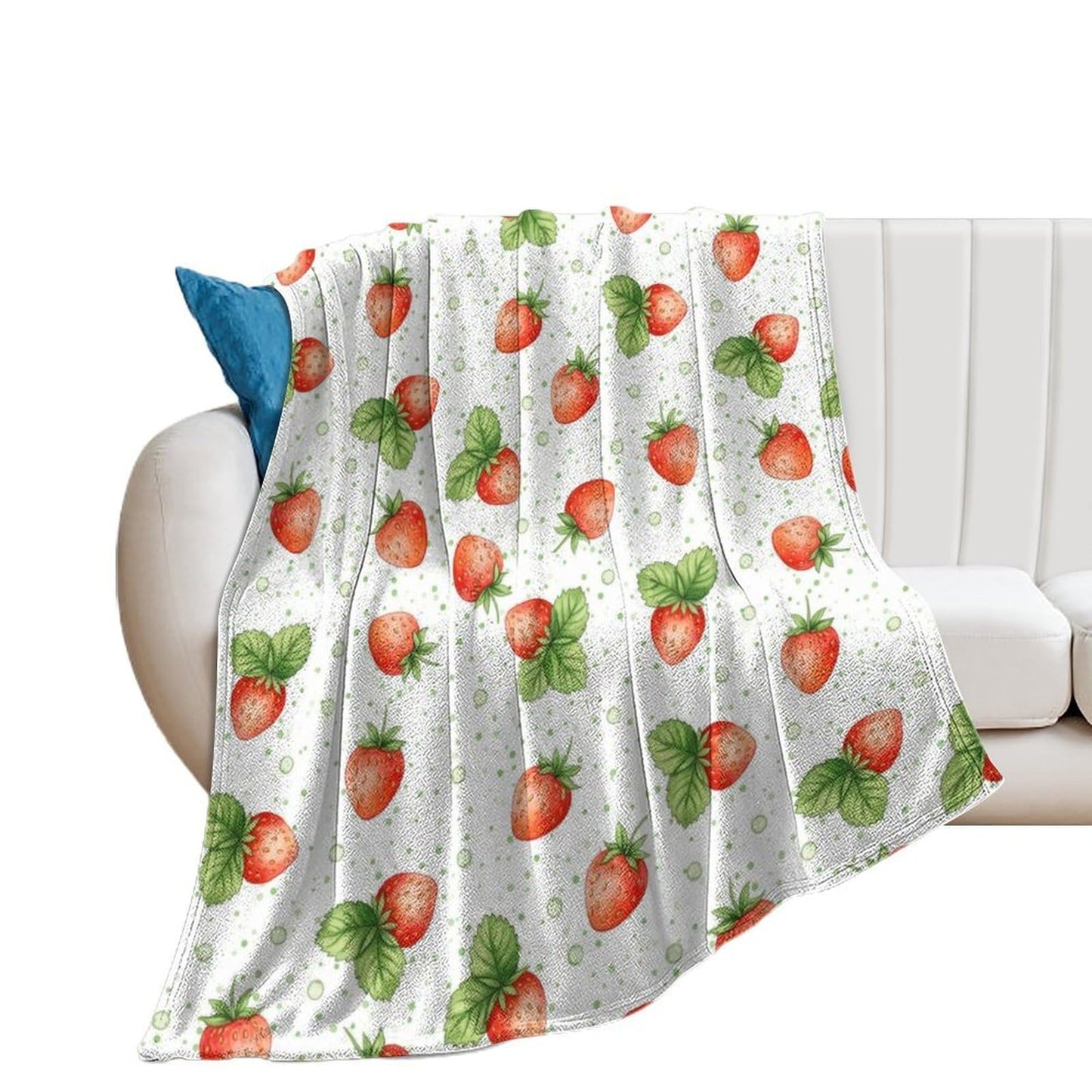 Meaudiwes Fashion Blanket Carpet, Flannel Blanket Winter Warm Blanket for Women Men Compatible with Strawberry Fruit