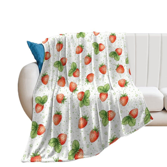 Meaudiwes Fashion Blanket Carpet, Flannel Blanket Winter Warm Blanket for Women Men Compatible with Strawberry Fruit