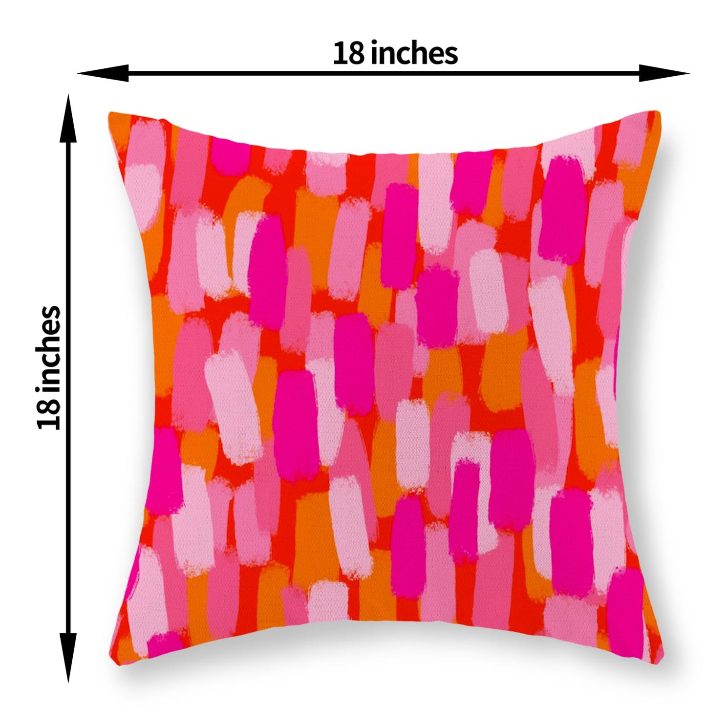GOLIANDA Hot Pink Orange Pillow Covers 18x18 Inch Set of 2 Abstract Preppy Throw Pillows Painting Outdoor Decorative Pillow Cases Linen Aesthetic Boho Cushion Cover for Couch Home Sofa Bed Decor