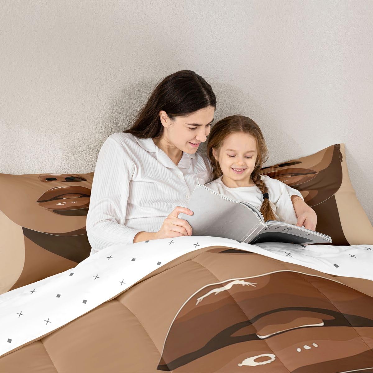 jejeloiu Black Girl Comforter Set All Season African American Black Women Bedding Set with 1 Pillow Cases Modern Microfiber Kids Toddler Bedroom Decor Duvet Quilt Breathable Soft Lightweight