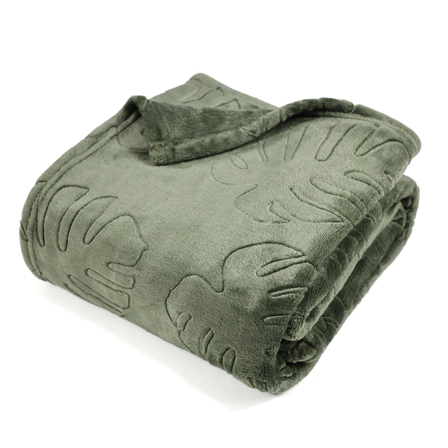 VigorSpring Soft Flannel Fleece Throw Blanket - 60x80 Inch,Olive Green