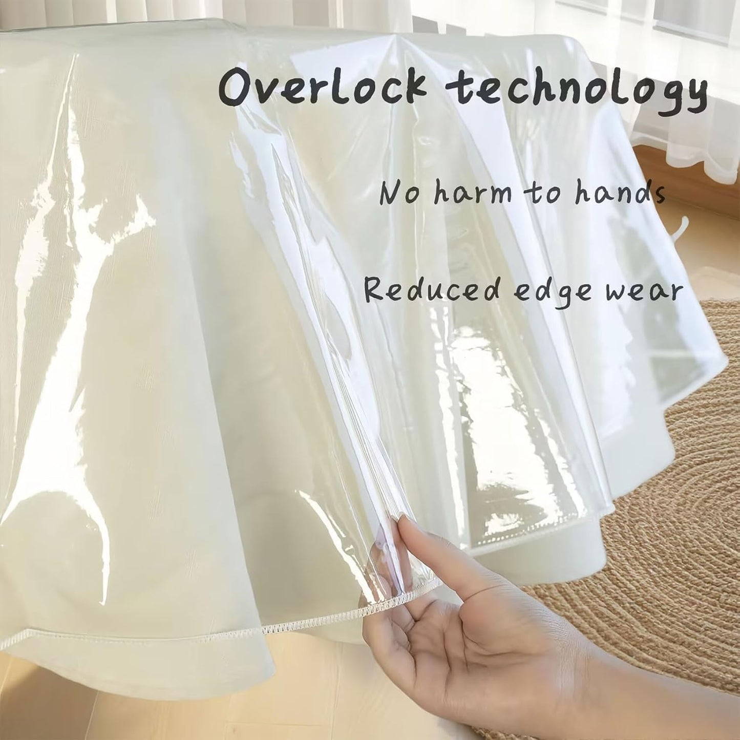 Clear Oval Table Cover Protector 60 x 90 Inches Plastic Tablecloth Transparent Cloth for 4~6 Seats Chairs Table Protect Vinyl Waterproof