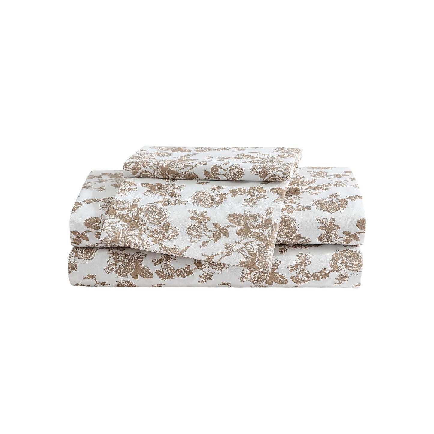 Betsey Johnson - Queen Bed Sheets, Soft & Lightweight Bedding, Fade & Wrinkle Resistant (Garden Toile Brown, Queen)