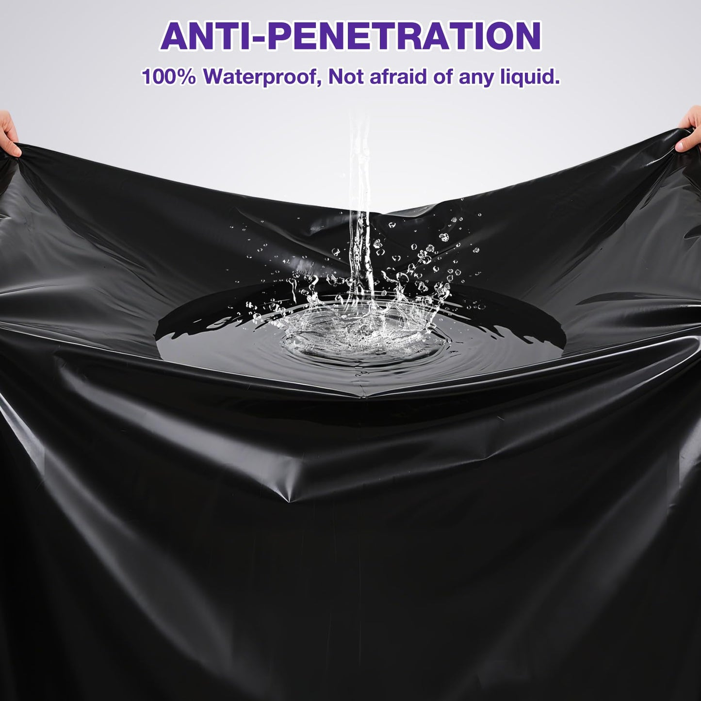 Black Vinyl Queen Mattress Protector Waterproof for Essential Oil Massage Spa, Fits 60x80in (152x203cm), Wipe Clean PVC Mattress Cover Stain & Water Proof Bed Cover Queen Fitted Sheet for Nuru Massage