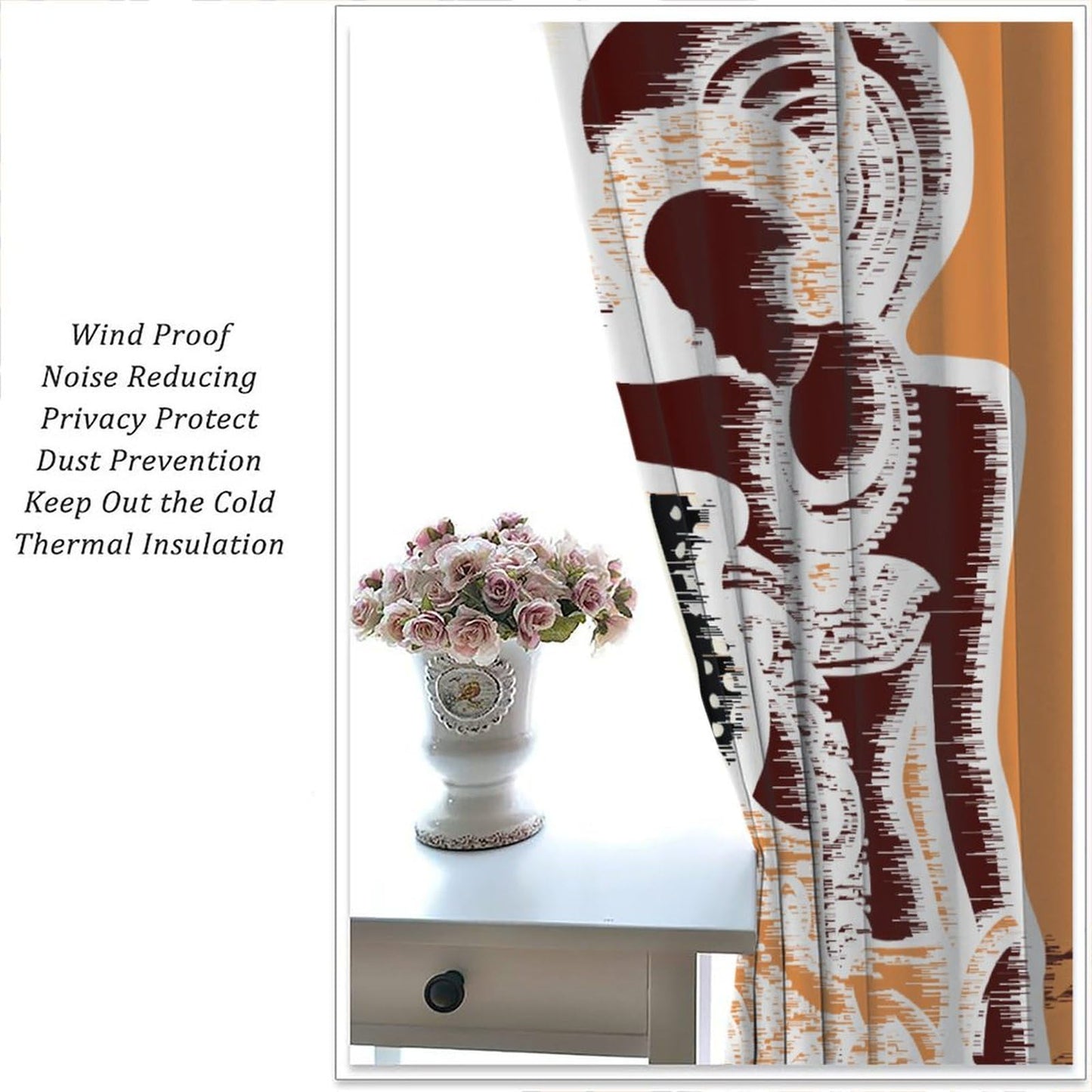 Black Women Curtain Set African Bible Quotes Inspirational Motivational Positive Rod Pocket Blackout Curtain for Bedroom Living Room Decor 42" W X 45" L