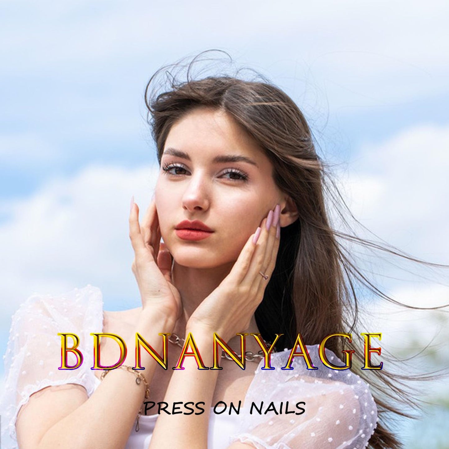 Short Press on Nails Almond Flower Red Cat Eye Acrylic Fake Nails with 3D Pearls Gold Leaf Floral Design Full Cover Reusable French Tip Glue on False Nail for Women 24 Pcs