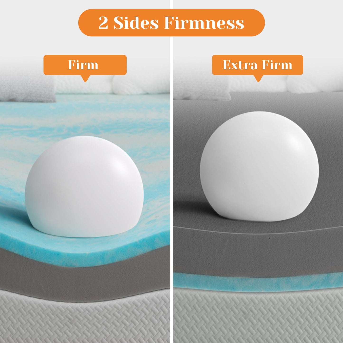 Extra Firm Mattress Topper Twin XL, 3 Inch High-Density Firm Mattress Pad for Back Pain Relief, Bed Topper with Removable Cover, No Smell, No Slip, CertiPUR-US Certified, 80" x 38"