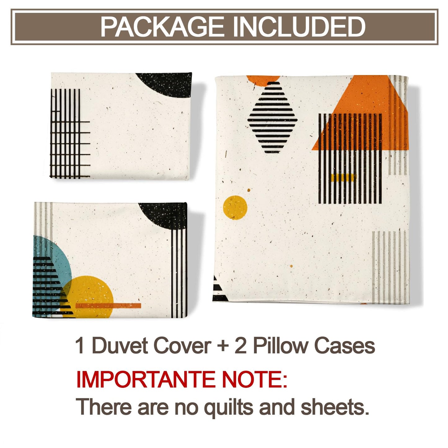 QINYUN Middle Ages Abstract Duvet Cover California King, Retro Beige Bedding Set 3 Piece Bedroom Decor Modern Minimalism Patterned Comforter Cover with Zipper Ties & 2 Pillowcases
