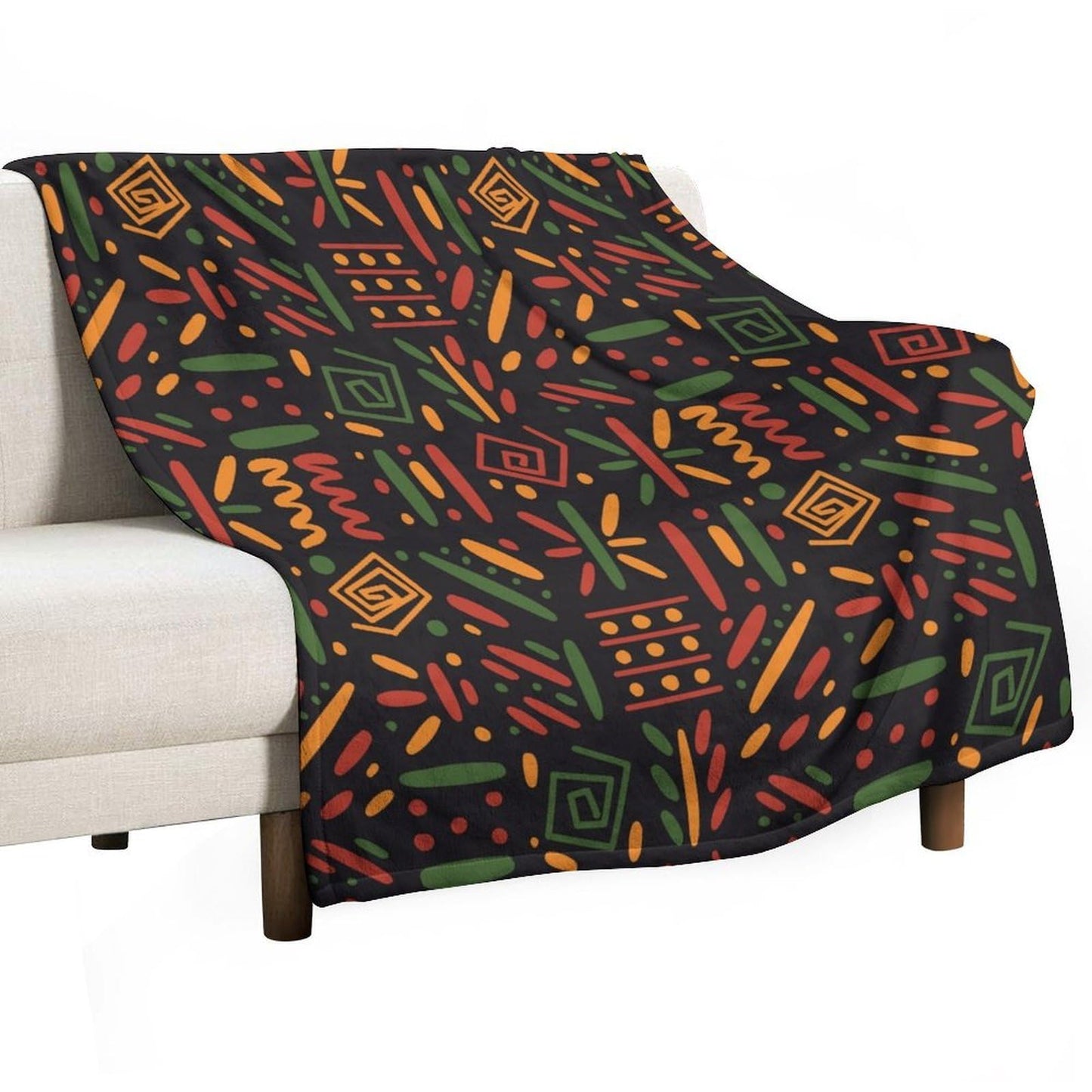 ZhiRain Traditional African Throw Blanket African Black History Month Juneteenth Blankets for Sofa Bed Couch Chair Or Dorm 50"x60"