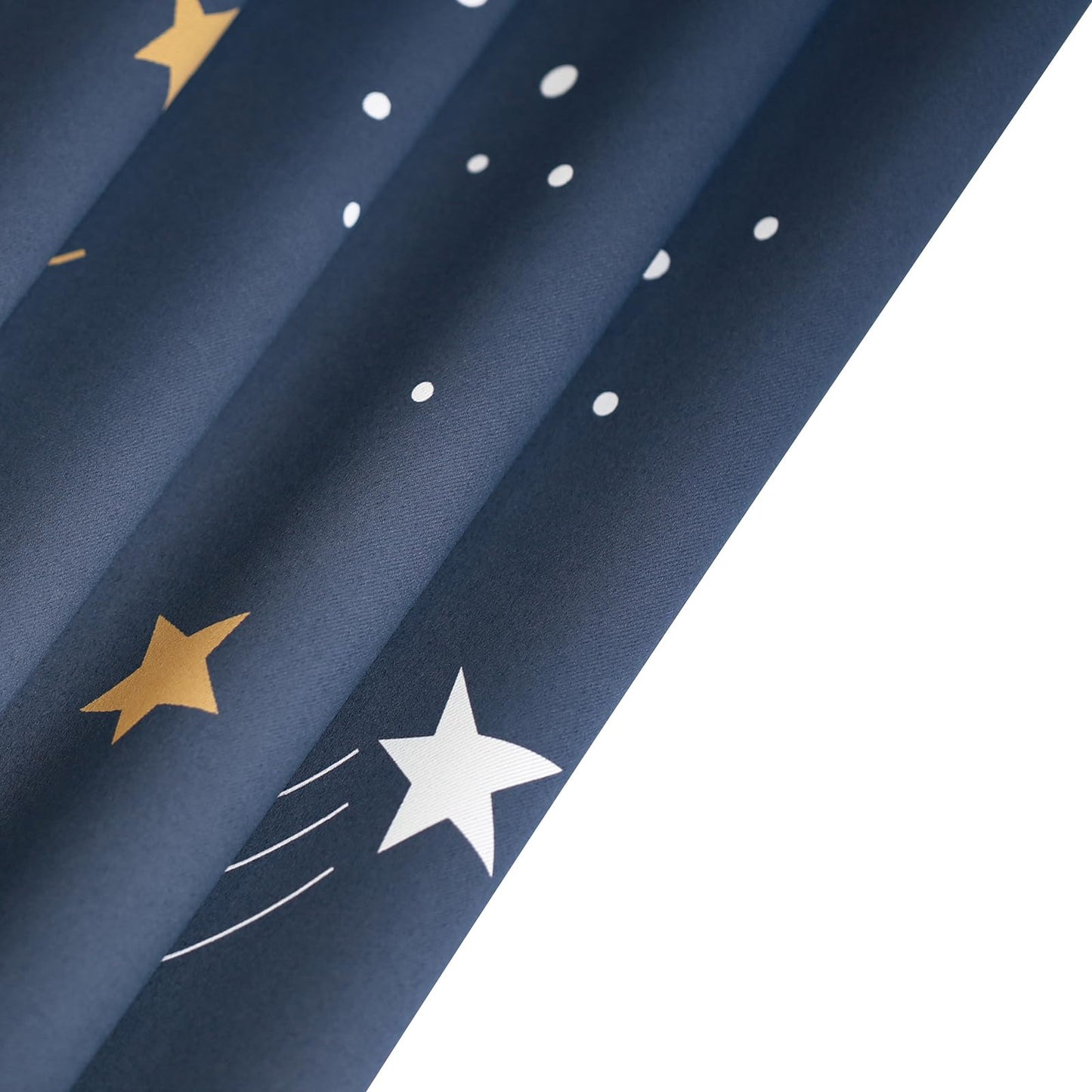 L.Z.E Navy Blue Kids Blackout Curtains 96 Inch for Boys Bedroom, 85% Light Blocking Grommet Top Dark Blue Galaxy Printed Nursery Thermal Noise Reducing Insulated Window Drapes 2 Panels