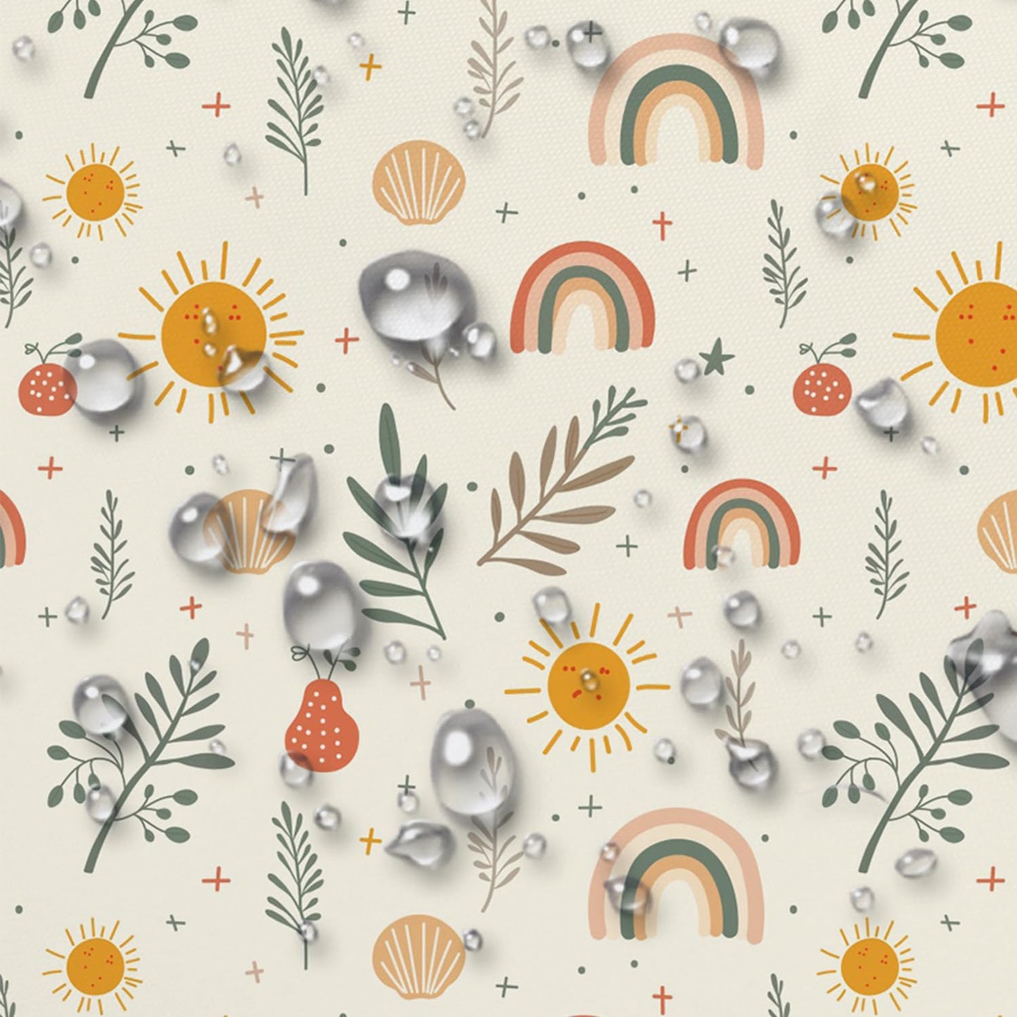 NAEMBCU Boho Kids No Hook Shower Curtain with Snap in Liner 71x74 Inch
