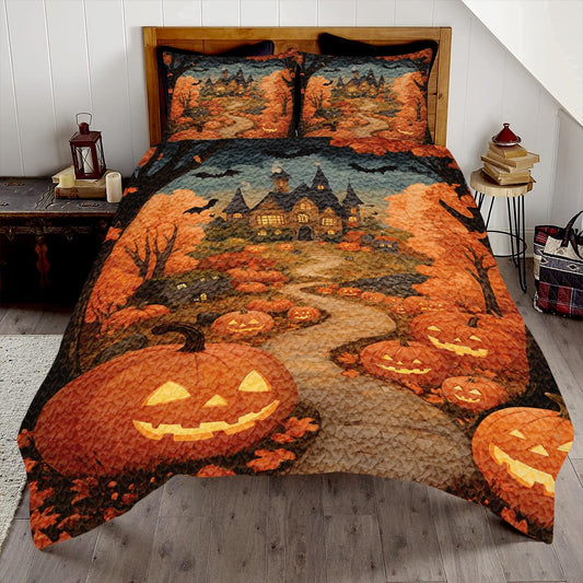 LUXEFIELD Vintage Autumn Quilt Maple Leaf Patchwork Bedding | Retro Fall Quilt Set for Twin & Queen | Lightweight Autumn Leaf Bed Decor (Autumn Quilt 9)