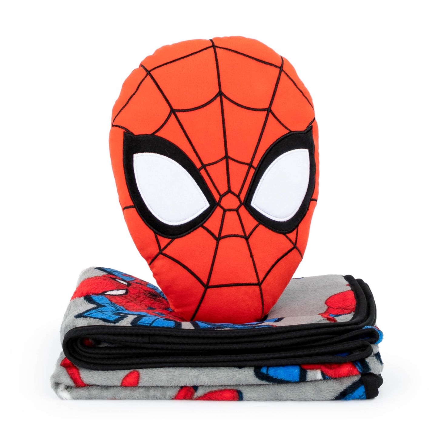 Jay Franco Spiderman Nogginz Set - 40 x 50 Inch Throw Blanket & Pillow - Kids Super Soft 2 Piece Bedding Set