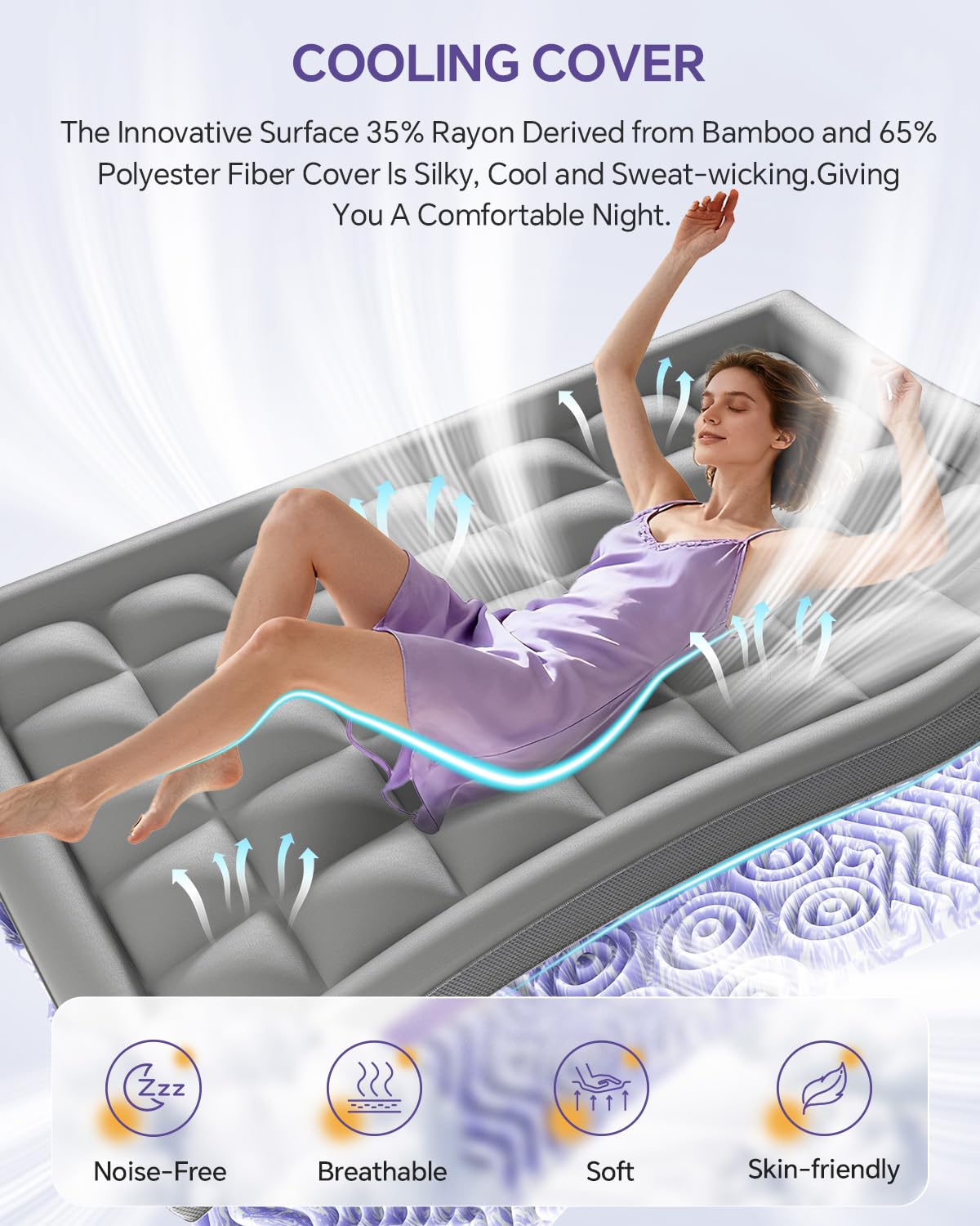 ChiXpace 4 Inch Twin Mattress Topper Dual Layer Memory Foam Mattress Topper, Soft Pillow Top Mattress Cover, Gel Foam Mattress Egg Crate Design, Twin Size Mattresses Pad (Grey)