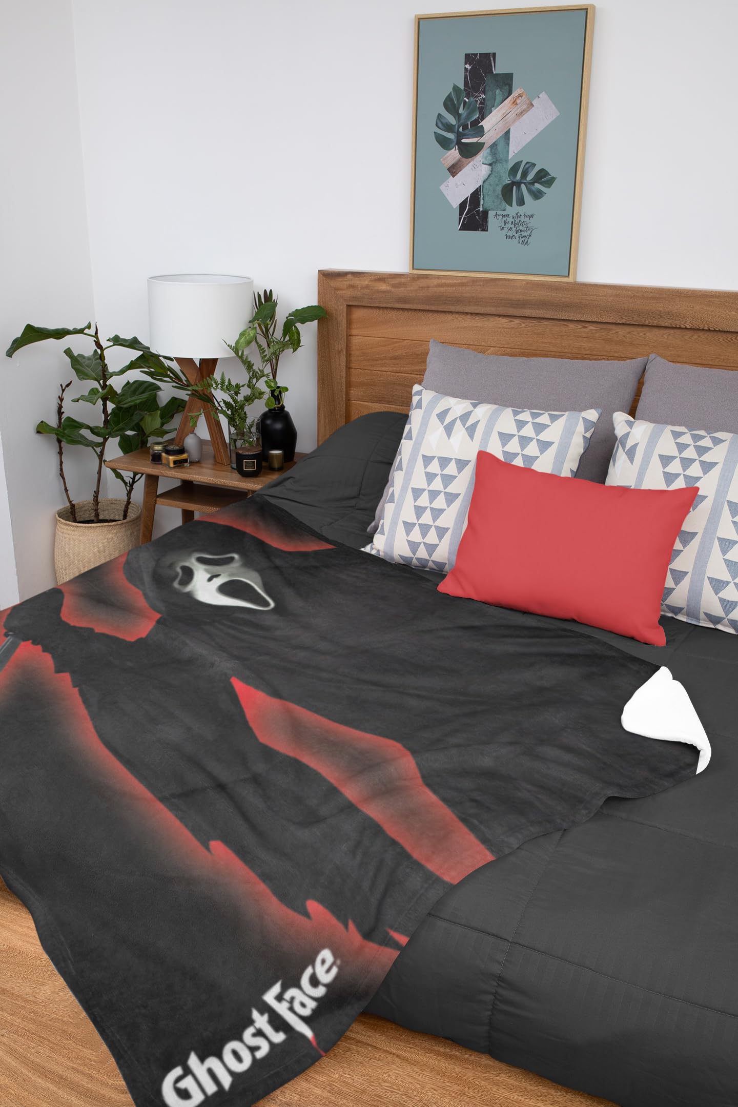 Movie Throw Blanket - Ghostface Fuzzy Soft Fleece Throw Blanket for Bed or Couch 46" X 60"