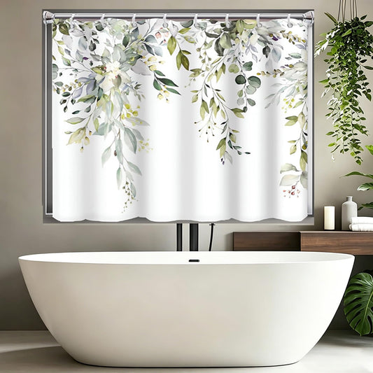 EMLTHORY Waterproof Short Shower Window Curtain for Bathroom - 40x36 Inches Small Bathroom Window Curtains, Polyester Fabric Moisture Resistant & Privacy Protection for Tub Small Windows