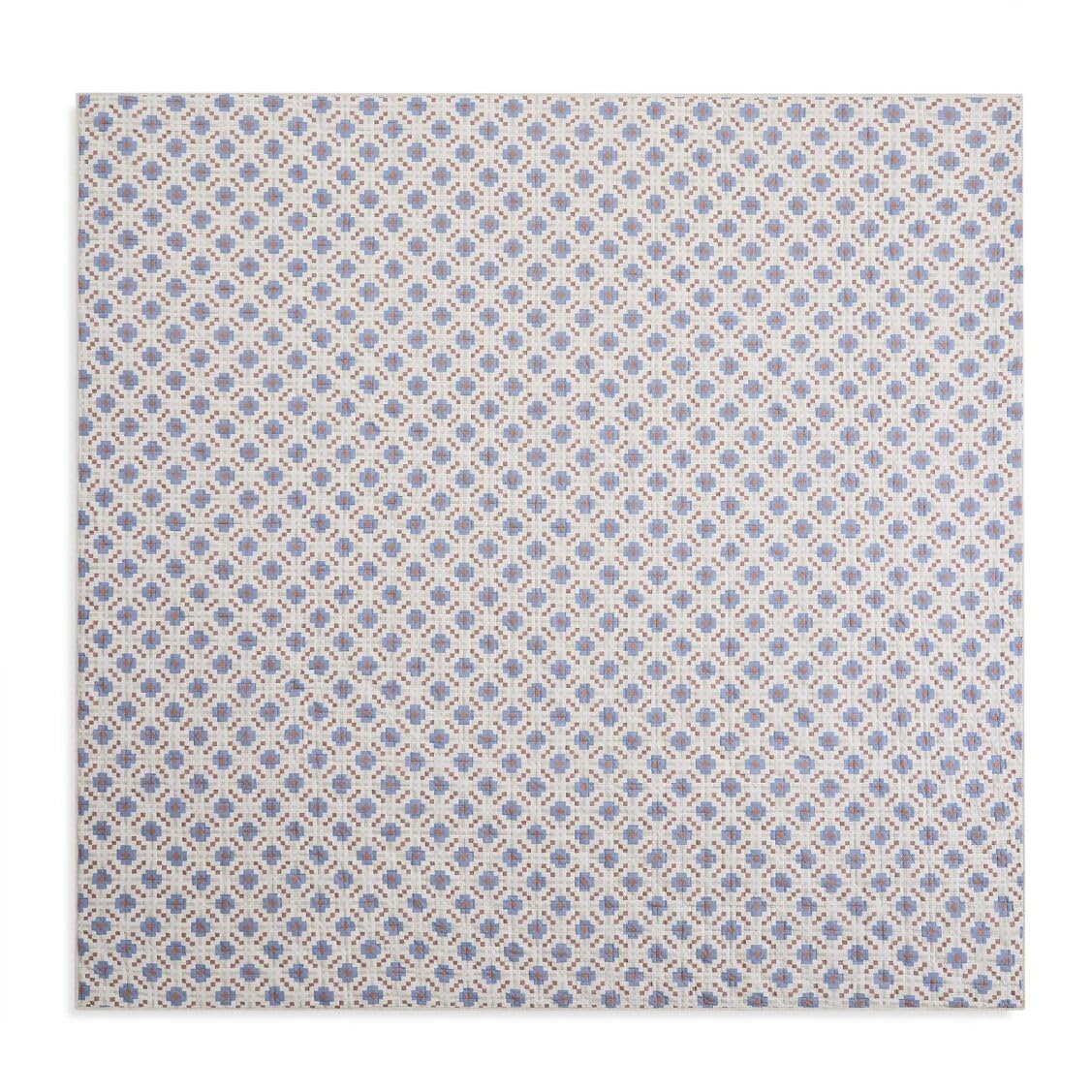 Pendleton Full/Queen Quilt Set – 100% Cotton 3 Piece Quilt Set with Shams, Soft Lightweight Bedding for Queen Size Bed, White & Blue Patterned Comforter Alternative, Queen Bedding Set (Meadow Summit)