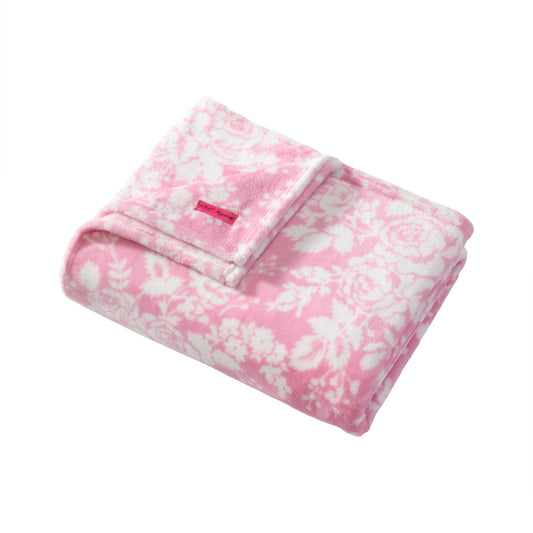 Betsey Johnson - Blanket, Buttery-Soft Throw Blanket for Couch or Bed, Boldly Plush & Oversized Bedding (Cottage Floral Pink, 50" x 70")