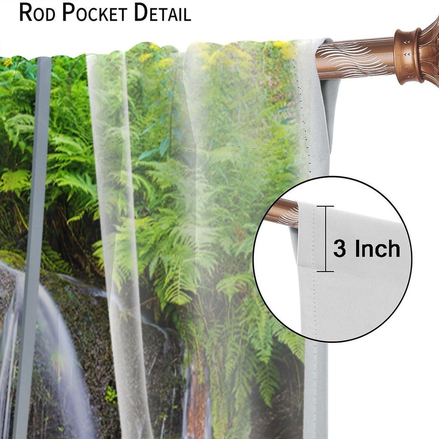 UFUH Nature Landscape Blackout Curtains,Spring Jungle Waterfall Scenery Window Treatments for Bedroom Living Room Kitchen,2 Panels Set Total Size 42 x 45 Inch