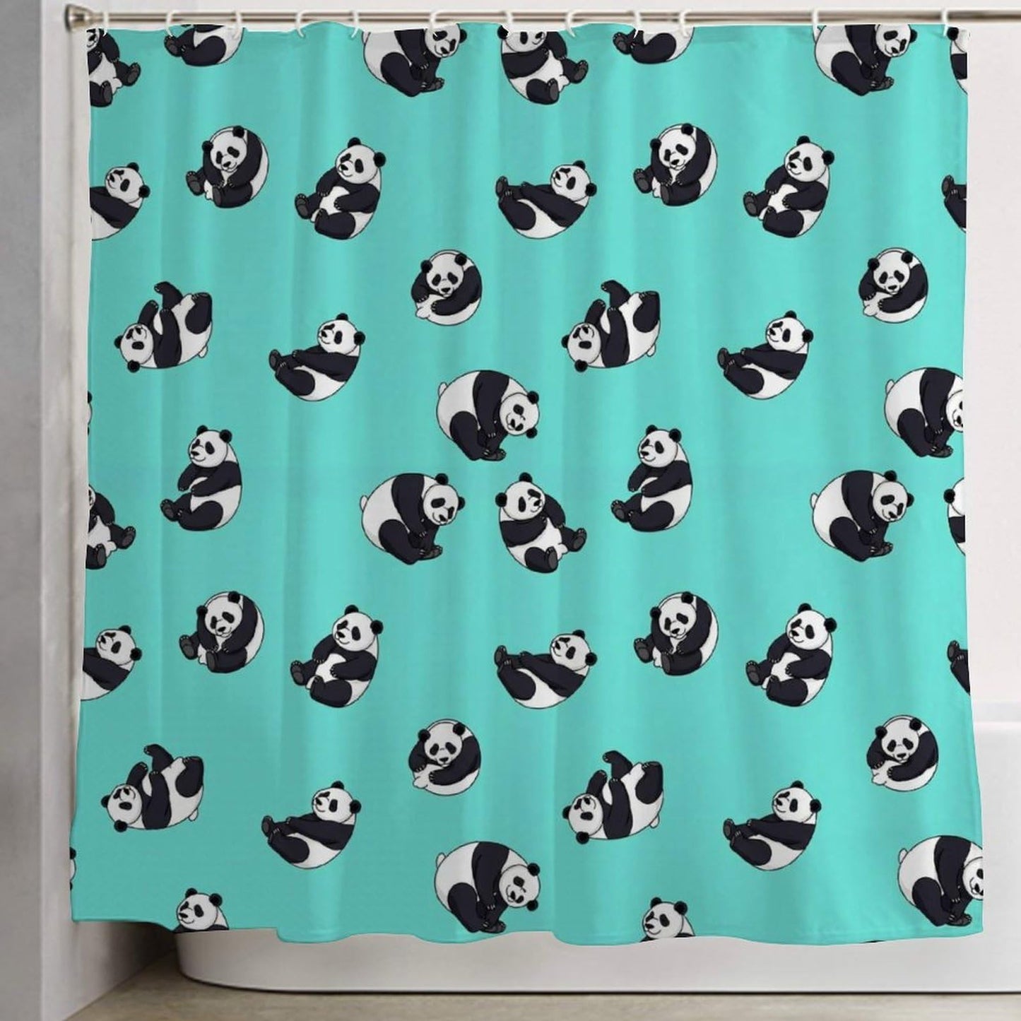 Meaudiwes Fashion Shower Curtain Set Home Hotel Bathroom Decoration Curtain Cute Panda, 72" x 70"